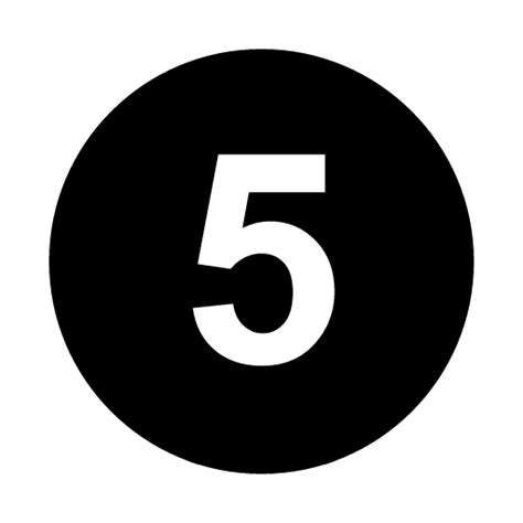 Number 5 Black And White Png Image For Free Download