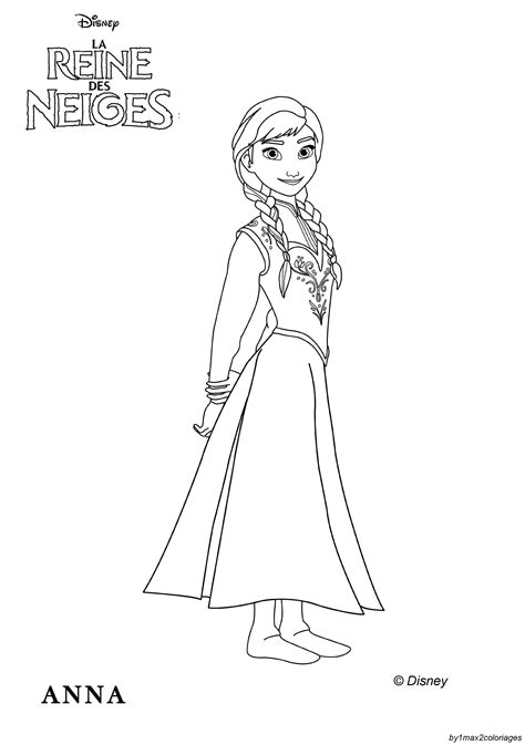 Coloriage officiel de la reine des neiges Anna et Olaf le bonhomme de