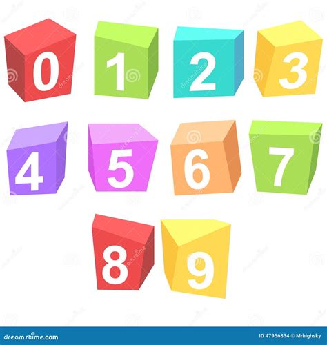 Colorful Cubes Digits Stock Vector Illustration Of Numbers 47956834