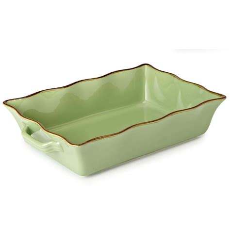 Ksp Tuscana Large Rectangle Fluted Bakeware With Handle Green