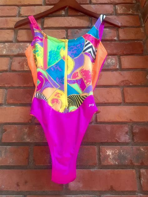 80s Vintage Jag Zipper Down One Piece Swimsuit By Sheoxvintage On Etsy