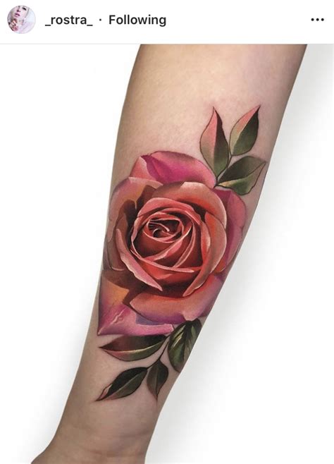 Pin By Pattertatts On Botanicals Color Rose Tattoos For Women