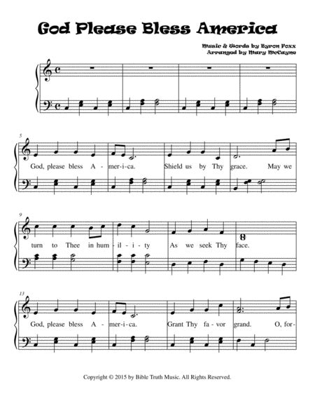 God Bless America For Easy Piano Free Music Sheet Musicsheets Org