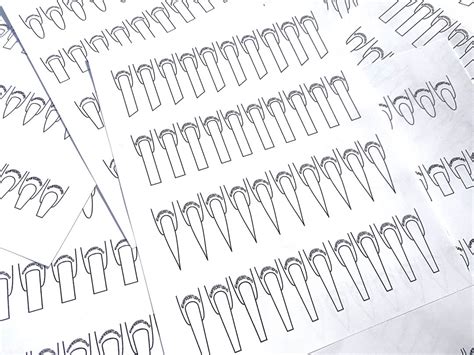 Nail Design Template For Long Nails Digital Download Creative Nail Art