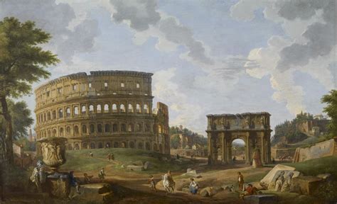 Pintura Del Coliseo Romano En Las Ruinas De Roma Por Giovanni Paolo