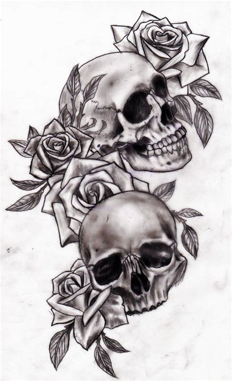 Skull And Roses By Calebslabzzzgraham On Deviantart Calaveras Y Rosas Tatuajes Rosas Y