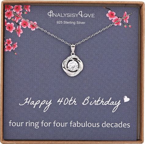 40th Birthday Ts For Women Sterling Silver Four Circle Necklace For
