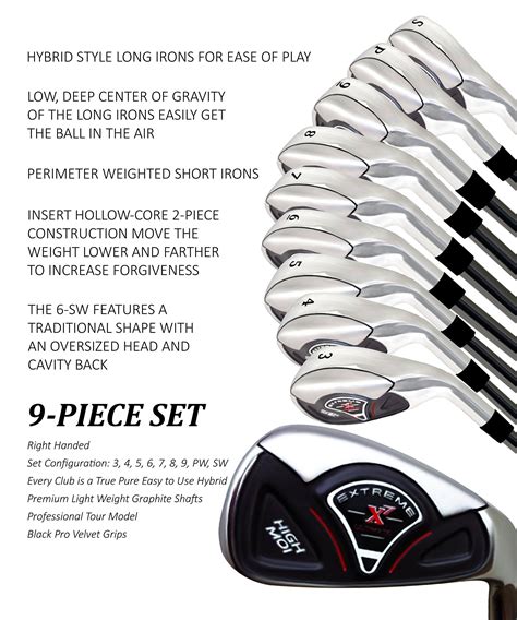 That includes the shipping and handling tax and will get. Golf Irons - Extreme X7 High MOI Senior Mens Complete 9Piece Iron Set 3SW Right Handed Senior ...
