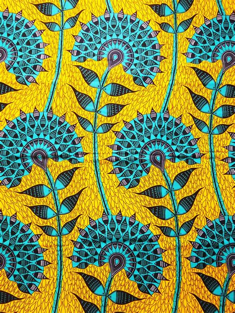 Green And Yellow Ankara Fabric African Clothing African Fabric