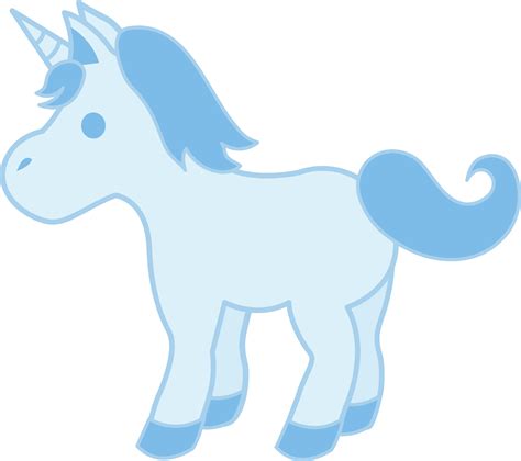 Cute Baby Blue Unicorn Free Clip Art
