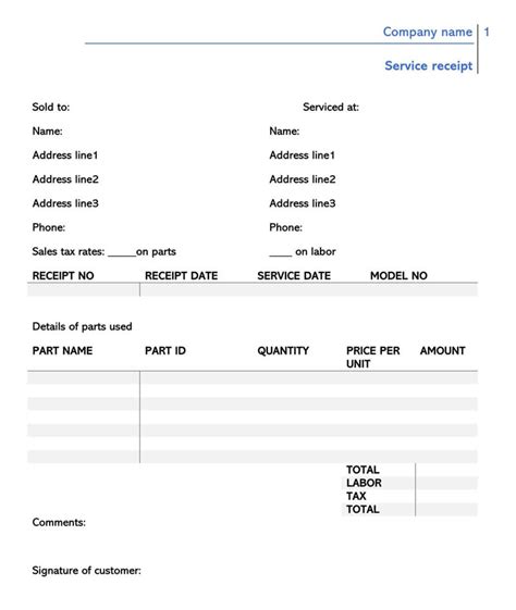 Exclusive Excel Template Receipt For Goods Or Services Simple Receipt