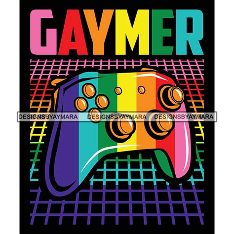 Pride Month Parade Gay Lgbt Rainbow Game Controller Black Background S