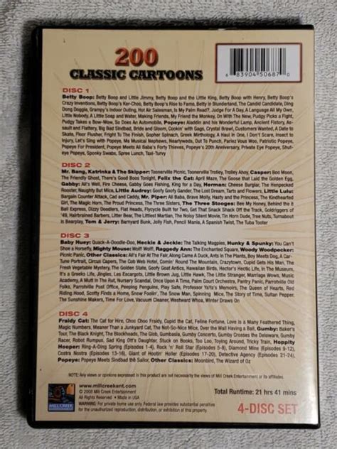 200 Classic Cartoons 2010 Dvd 2009 4 Disc Set Ebay