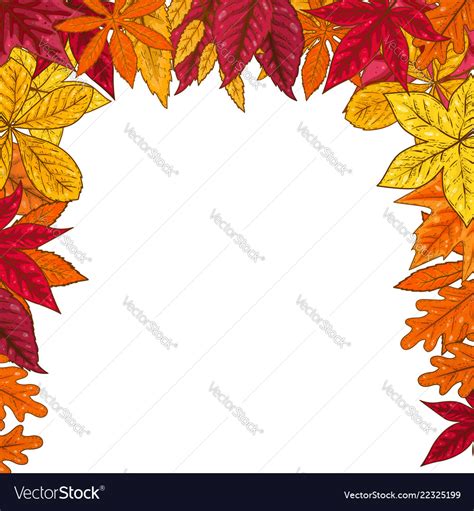 Border With Autumn Leaves Design Element For Vector Image