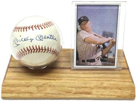 Lot Mickey Mantle Autographed Baseball W Card