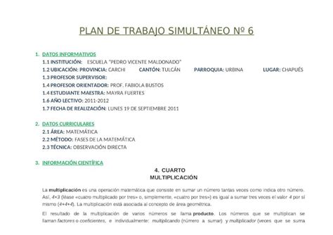 Docx Plan De Trabajo Simultáneo R 19 23 Sep 2 Dokumentips