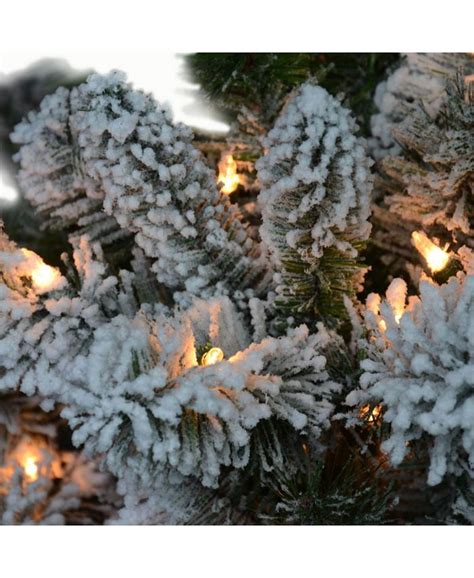 Puleo 65 Pre Lit Flocked Virginia Pine Artificial Christmas Tree Macys