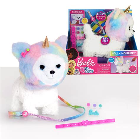 Barbie Walking Puppy With Unicorn Hat Ages 3