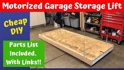 Motorized Garage Storage Lift Build Youtube Diy Overhead Garage