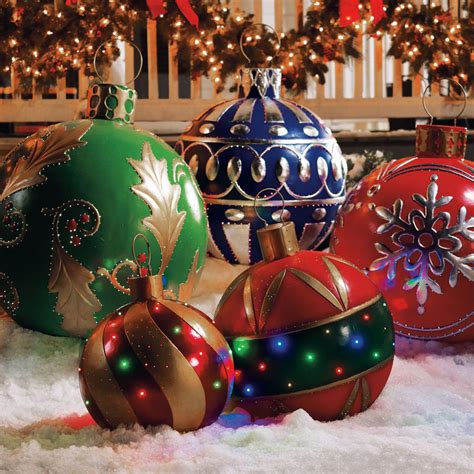 They're especially useful for adding character to a black and white. Giant Outdoor Lighted Ornaments - The Green Head