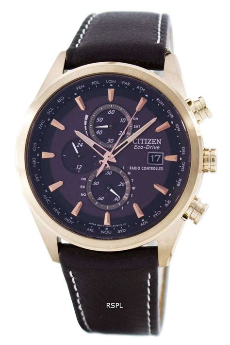 Citizen Eco Drive Radio Controlled Chronograph World Time At8019 02w