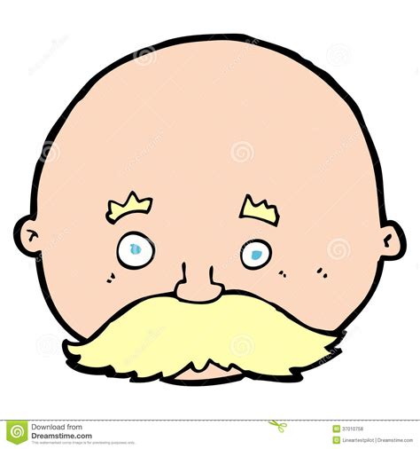 Cartoon Bald Man With Mustache Stock Illustration Illustration Of
