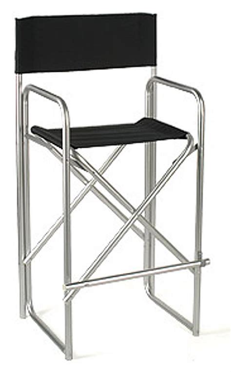 Metal Folding Tall Directors Chair Aluminumblack