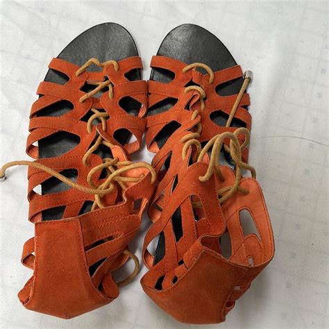 Barker Womens Orange Sandals Depop