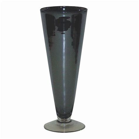 10 5 in h black pearl glass pilsner vase 3 75 in o pedestal vase glass flower vases floral