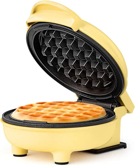 Holstein Housewares Personal Non Stick Waffle Maker Yellow