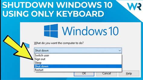 How To Shut Down Laptop In Windows 10 With Keyboard Youtube