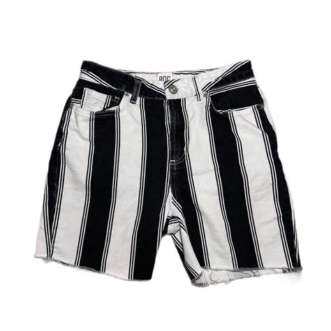 urban outfitters women s black and white shorts depop