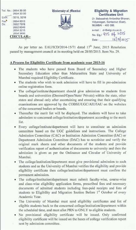 Mumbai University Admission Eligibility 2020 2021 Student Forum