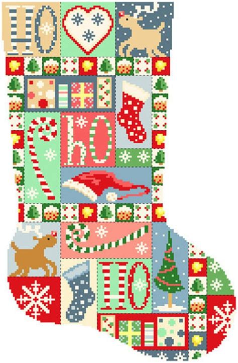 Merry Christmas Stocking Christmas Cross Stitch Pdf Pattern Etsy