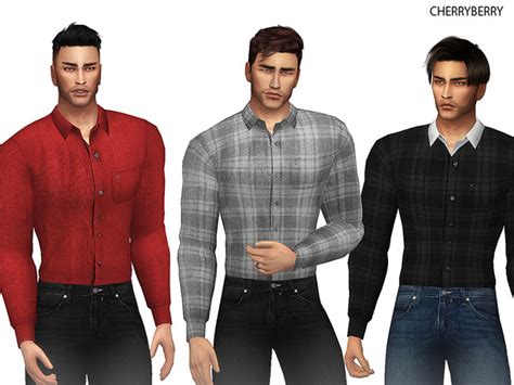 The Sims Resource Linen Mens Shirt