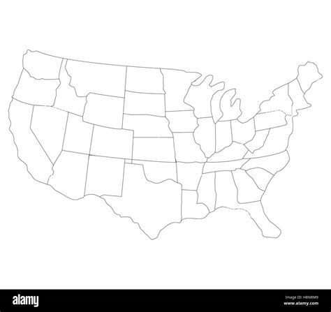 mapa de los estados unidos con las regiones fotografía de stock alamy