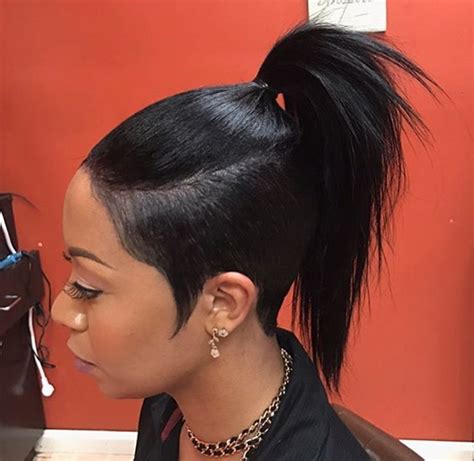 This side ponytail hairstyle with a weave for black girls is a perfect option. Unique ponytail @istyled_it - https://blackhairinformation ...