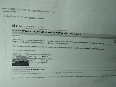 eBay Inc / Craigslist / eBay Gift Card Scam - California - PeopleClaim
