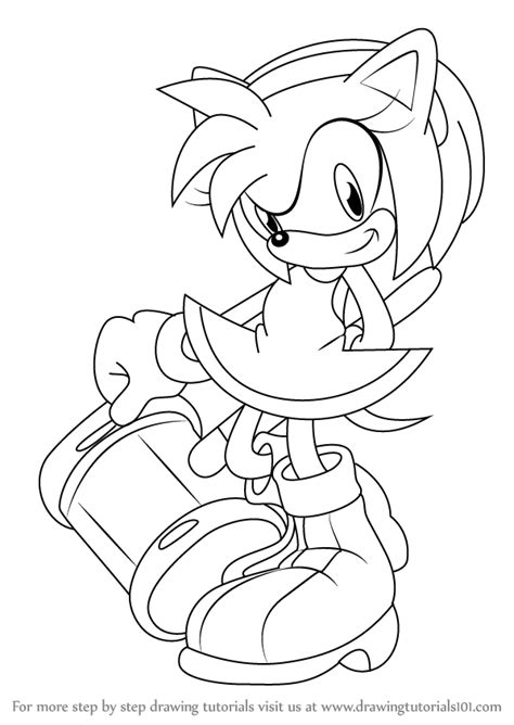 Learn How To Draw Amy Rose From Sonic The Hedgehog Sonic The Hedgehog