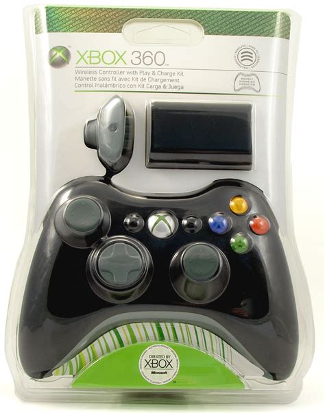 Xbox 360 Wireless Controller With Play And Charge Kit Black For Xbox360