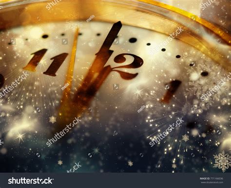 New Years Midnight Clock Twelve Oclock Stock Photo 771166036 Shutterstock