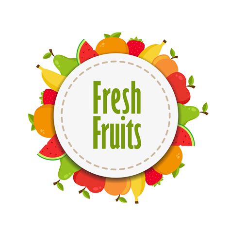 Fresh Fruit Sticker 565980 Vector Art At Vecteezy