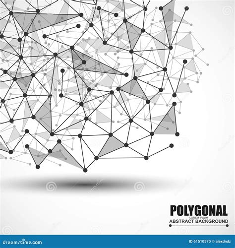 Abstract Wireframe Mesh Polygonal Background Stock Vector