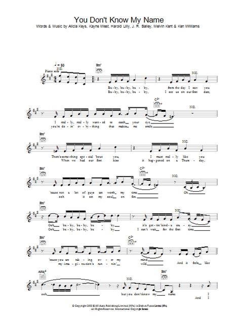 Zobacz słowa utworu still don't know my name wraz z teledyskiem i tłumaczeniem. You Don't Know My Name | Sheet Music Direct