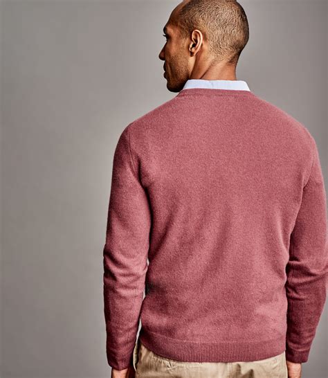 Dark Apricot Mens Pure Cashmere Crew Neck Sweater Woolovers Us