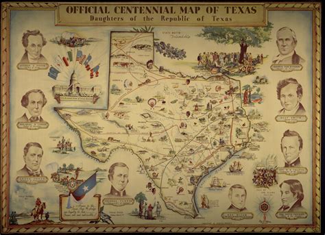 Official Centennial Map The Portal To Texas History