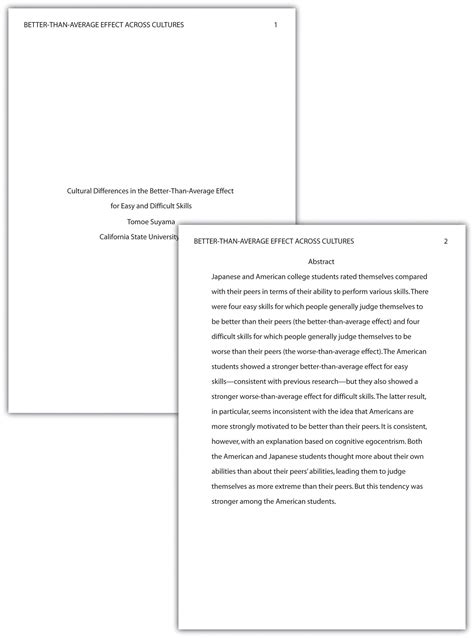 Sample Abstract For Research Paper Apa Apa Style Research Paper