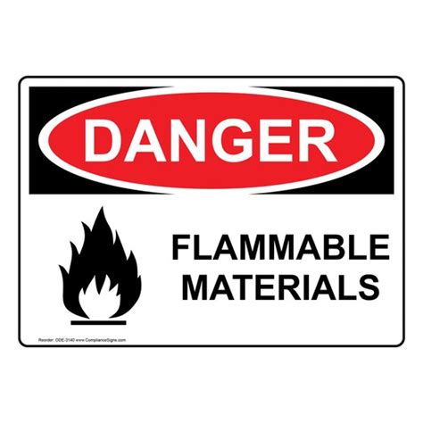 Osha Sign Danger Flammable Materials Sign Hazmat