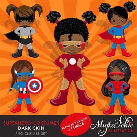 Superhero Clipart Superhero Costumes Black Girls Clipart