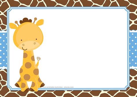 Free Printable Giraffe Baby Shower Invitations Templates
